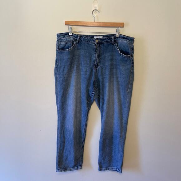 Vervet by Flying Monkey 20 blue jeans light denim High rise straight leg stretch - Picture 1 of 12